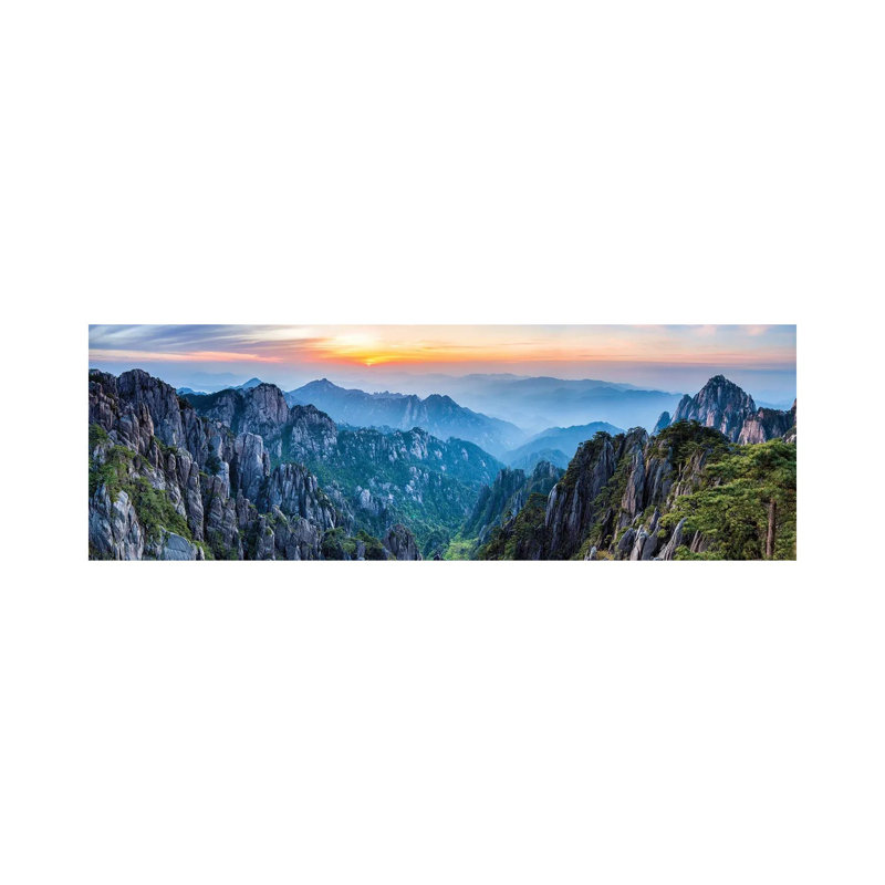 Panoramic View Of The Huangshan Landscape At Sunrise by Jan Becke - Wrapped Canvas Panoramic Print