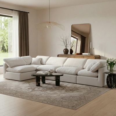 Ensemble modulaire de coin en velours 5 pièces Itala