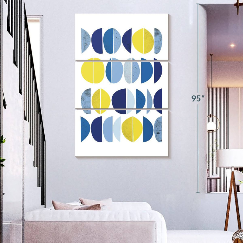 Avery bleu jaune moderne II, H 74 po x l 48 po