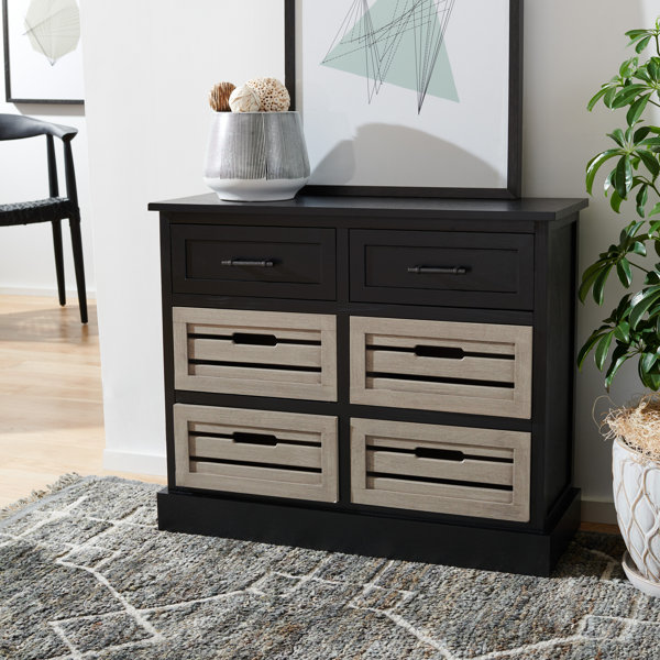 Corby 6 - Drawer Accent Cabinet Sand & Stable Color: Black