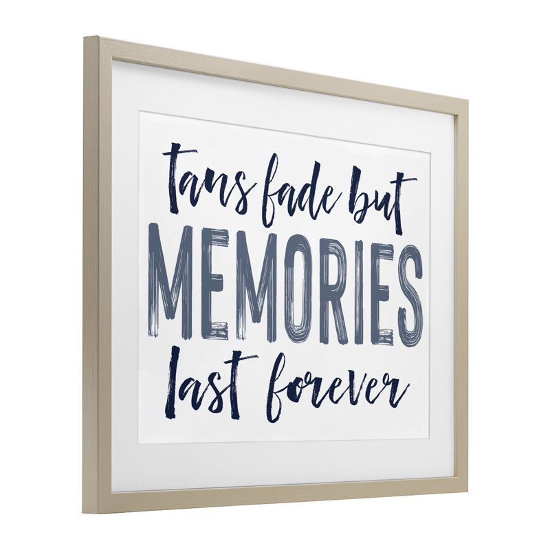«Summer Memories Last Forever», reproduction encadrée sous verre, lettrée et doublée, H 13 po x l 16 po