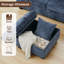 Canapé d'angle réversible en chenille en forme de U avec poufs amovibles et station de recharge-127536393