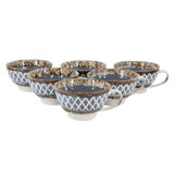 Meritage Otis 6 Piece 27 Ounce Stoneware Soup Bowl with Handle Set in Cobalt