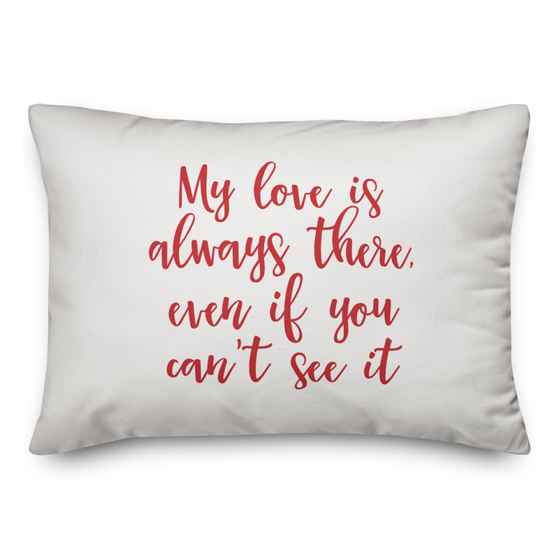  Coussin décoratif My Love Is Always There, Rouge / Blanc