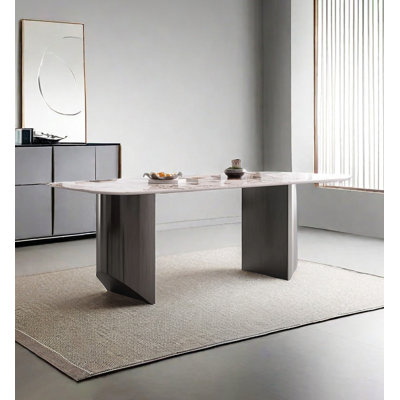 Italian-style Simple and Modern Rectangular Sintered Stone Dining Table