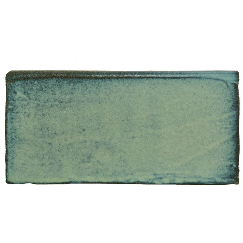 Antic Special 6" x 3" Ceramic Bullnose Tile Trim in Lava Verde