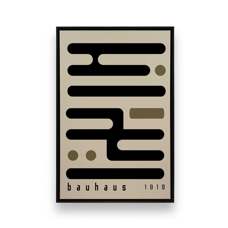 Impression sur toile Bauhaus, Cadre flottant noir satiné, H 18,75 po x l 12,75 po x P 1,75 po