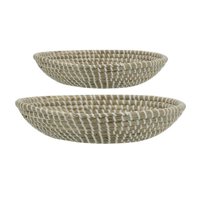 S / 2 bols tissés en ruppie maritime Kira