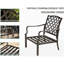 Ensemble de 7 chaises de patio en métal avec coussins bleu marine, fer stable pour les pelouses de jardin extérieures et table, cour