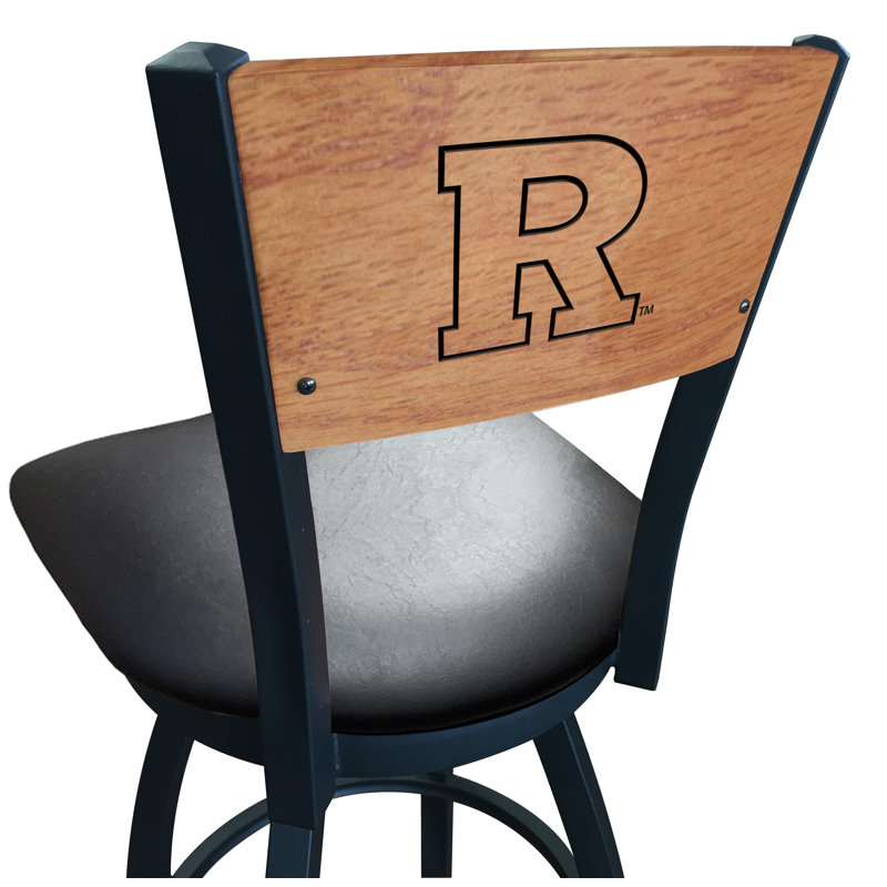 Tabouret tournant NCAA, Vinyle noir, Scarlet Knights de Rutgers, Tabouret de comptoir (siège d'une hauteur de 25 p