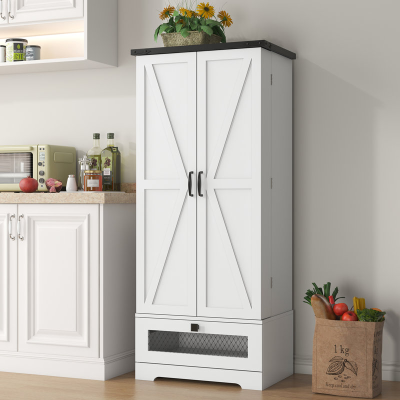 Theresia 55.2'' Kitchen Pantry, White