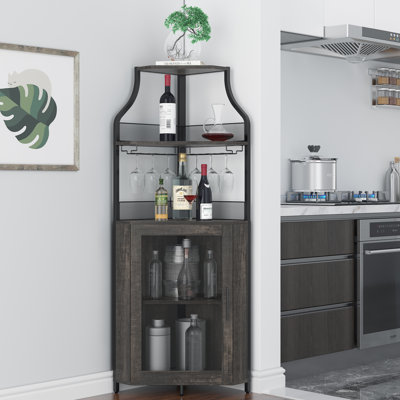 Wine Bottle & Glass Rack Black