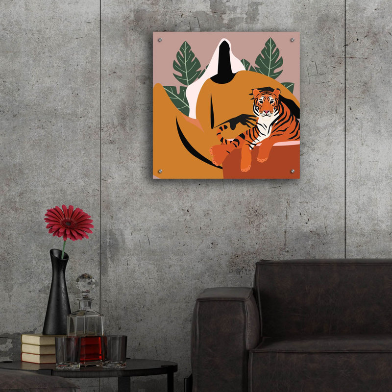 Art mural en verre épique «Mother Nature 3» par Aricic, 24 po x 24 po, H 24 po x l 24 po