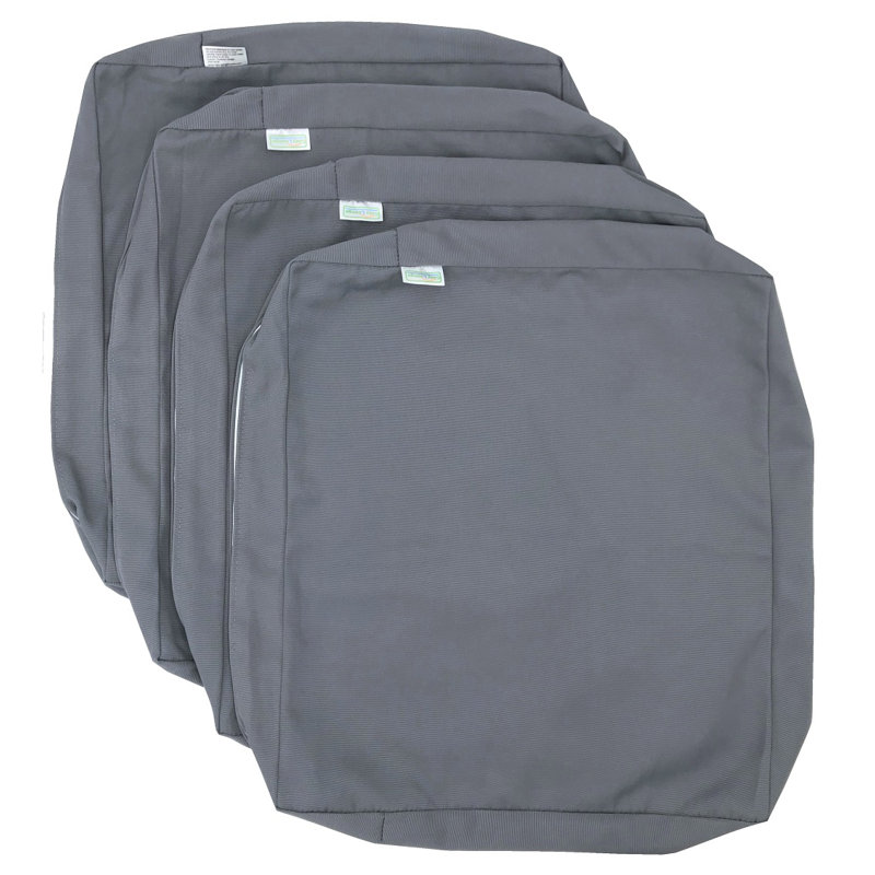 Outdoor 4'' Cushion Cover, Stone Gray, 20" W x 18" D