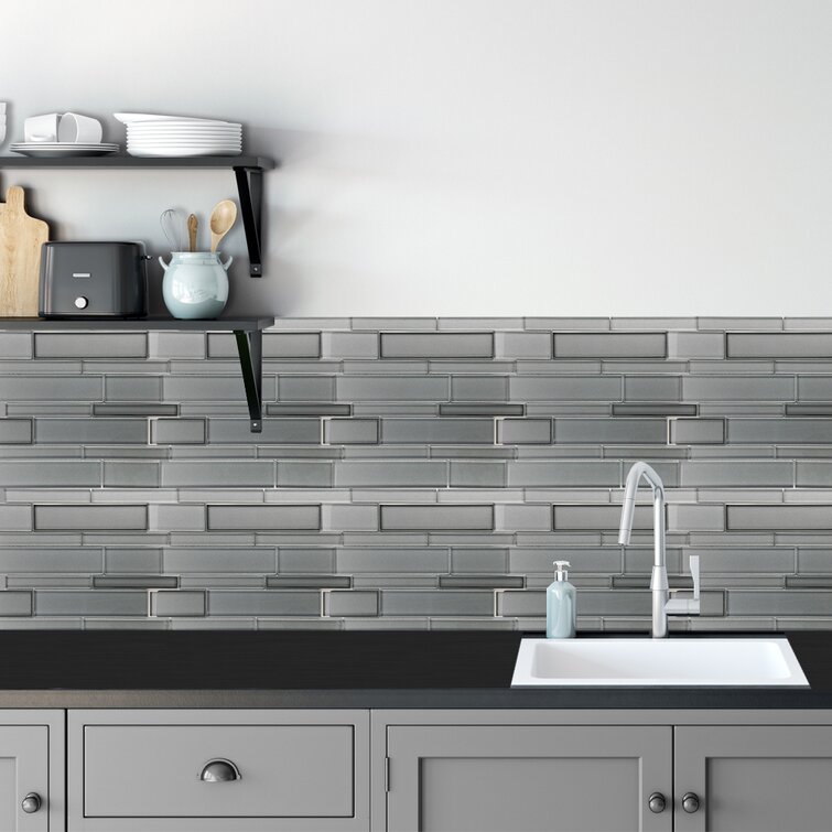 Designer Elegance Grey And White Glass Mosaic Tiles Walls Floor Bathroom  Kitchen