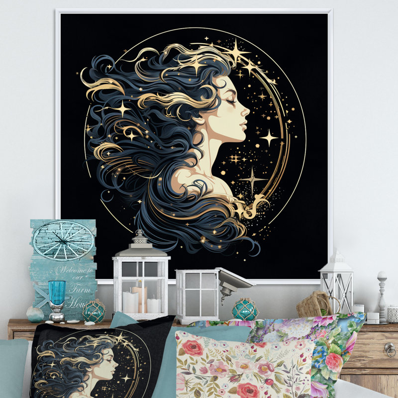 Astrologique Stargazer I, H 24 po x l 24 po x P 1 po, Cadre flottant blanc