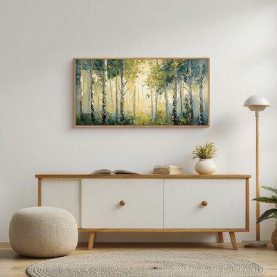 «Green Boho Sunburst», art mural encadré, minimaliste moderne pour bureau de chambre à coucher, 20 x 40 po