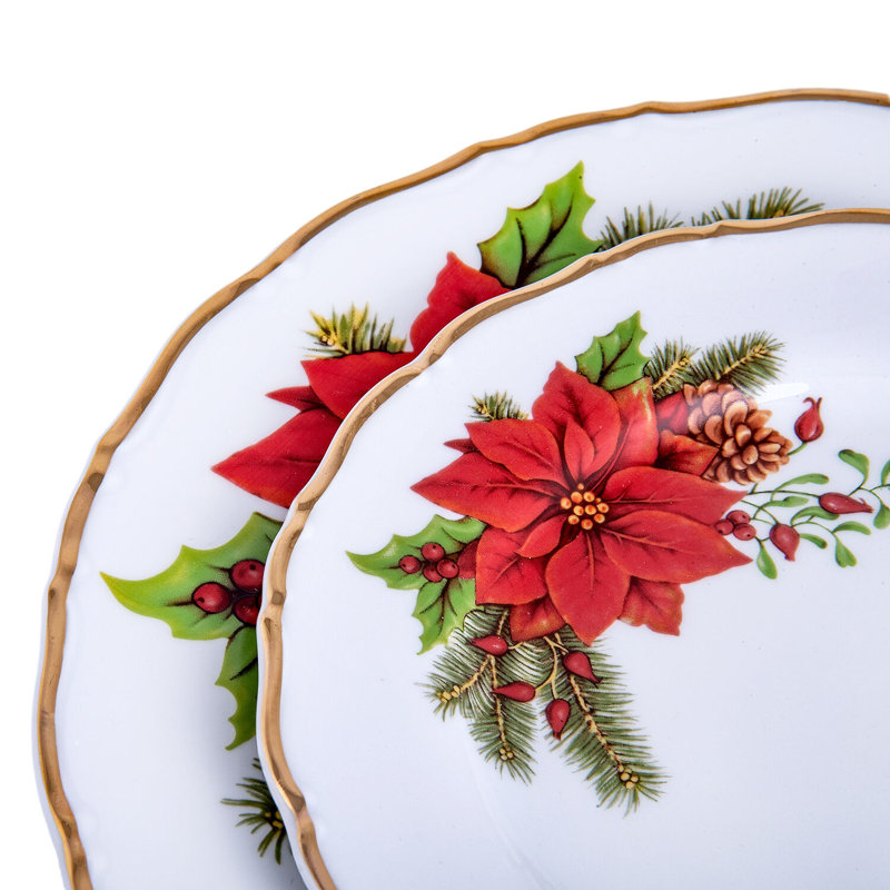 Christmas Bouquet Carlsbad Fine Porcelain Dessert Plate
