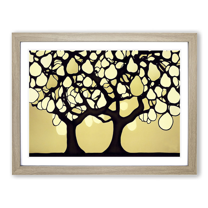 Peaceful Trees - Wall Art, 34cm H x 46cm W x 2cm D, Oak Framed