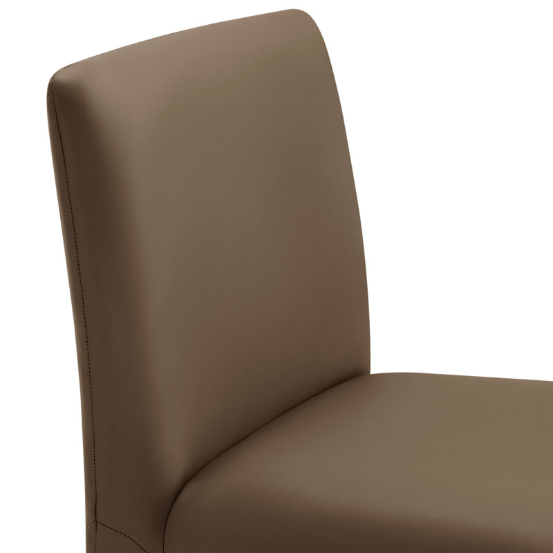 Chaise rembourrée en cuir Rhodes, Brun champignon