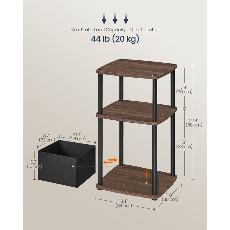 Superfast Toolless Assembly, Side Table, Natural Walnut