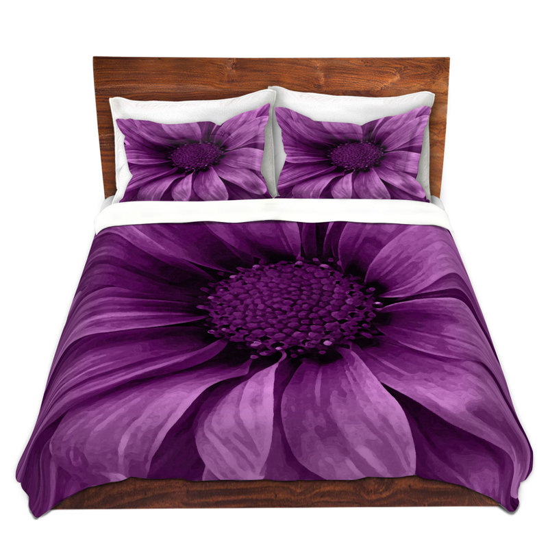 Ensemble de housse de couette Angelina, 1 housse simple + 1 taie standard, Mauve