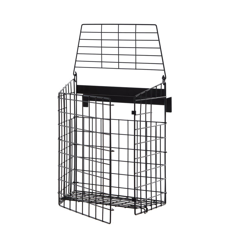 Letter Box Mail Catcher Metal Basket , Black