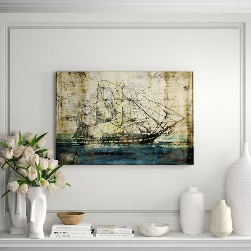 Sea Memoirs Print by Chelsea Art Studio, 27" H x 40" W x 1.5" D, Knife Gel