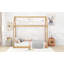 Lit simple en bois, couleur bois