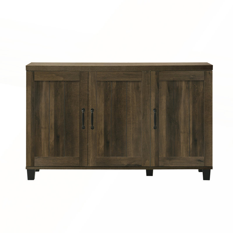 Dark Dusty Oak Finish 3-Door Cabinet