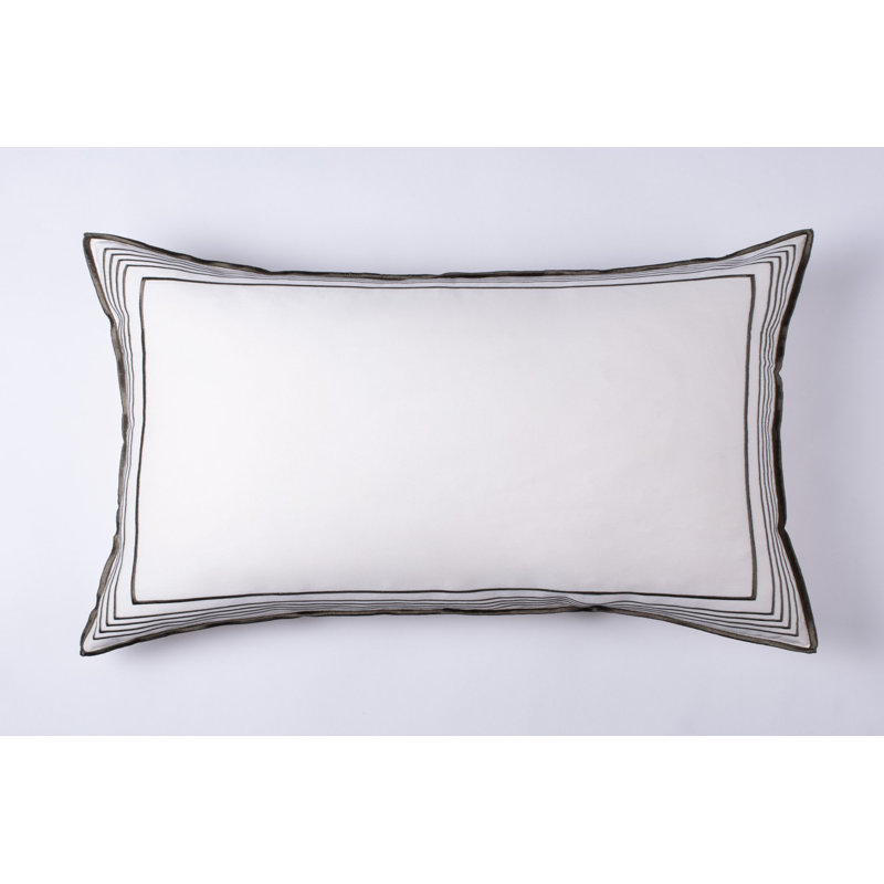Taie décorative 100% coton Erlea, Très grand, Blanc / laurier