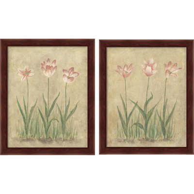 «Blooming Tulips By Debra Lake», art encadré (ensemble de 2)
