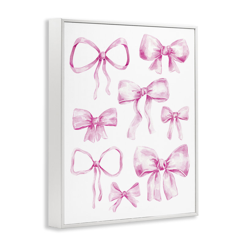 Collection Coquette Bow, estampe numérique, design par Bethany Sandoval, Encadrement giclée blanc côtier, H 20 po x l 16 po