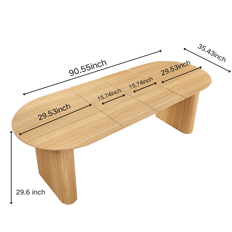 Table de salle à manger extensible pour 4 à 6 personnes, chêne, style tendance, assemblage simple et familial, produit