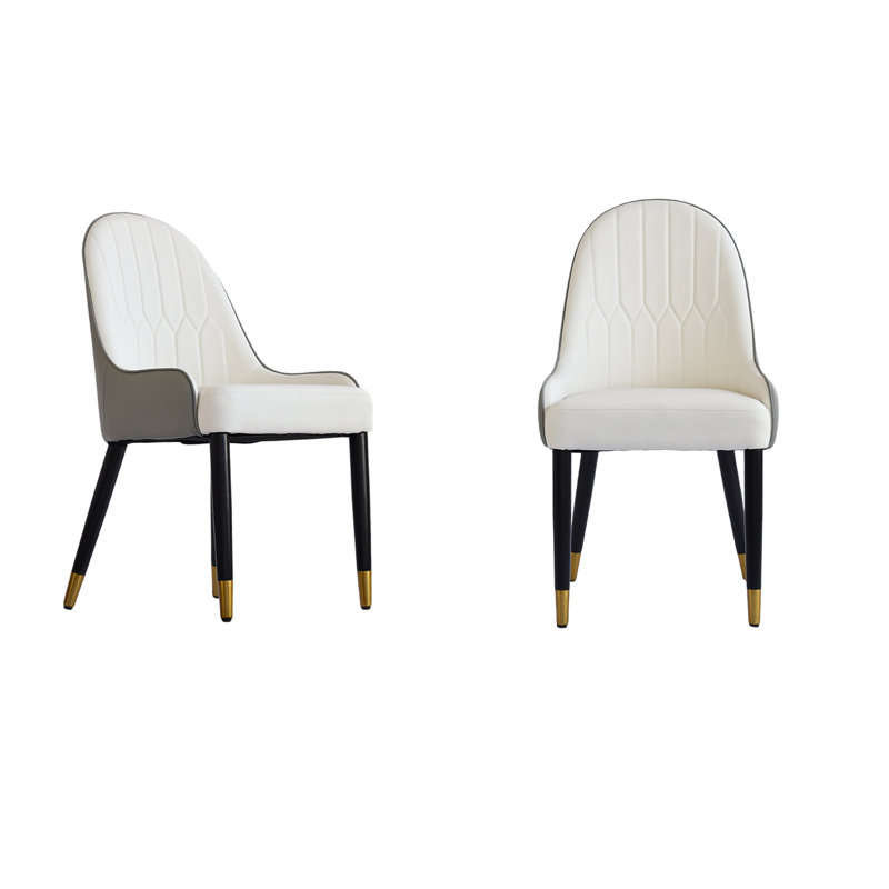 Chaise de salle à manger Azelene, Blanc / gris