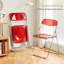 Ensemble de 2 chaises pliantes en acrylique rouge, gain d'espace et stabilité optimale pour la maison, le bureau ou les fêtes.-96534374