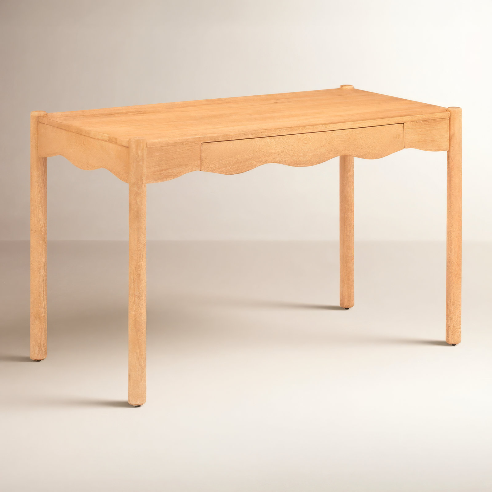 Jacksonburg Solid Wood Writing Desk with Storage Drawer, Blonde Natural
