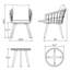 Ensemble de bistro en rotin 3 pièces, ensemble de conversation en osier toutes saisons avec 2 fauteuils, coussins et table d'appoint à dessus en verre pour patio, balcon, cour, naturel