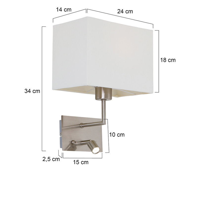 Puccio Steel LED Plug-in Armed Sconce
