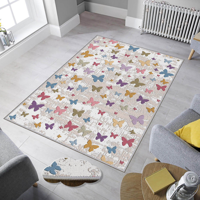 Stylish Woven Carpet, 5.2 x 7.5 Feet | 100% Polyester, 0.3 in Pile Height, Antibacterial, Non-Slip PVC Dot Underside | Machine Washable, 3D Digital Print | Perfect for Living Room, Bedroom & Home Décor