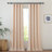 Faux Linen Blend Curtains Rod Pocket & Back tab Semi Sheer Window Treatments Privacy with Light Filtering for Living Room, 2 Panels-706003536-734527400