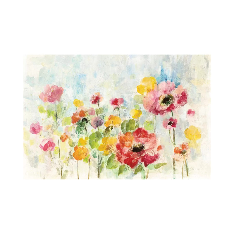 Summer Rain Floral by Silvia Vassileva - Wrapped Canvas Gallery-Wrapped Canvas Giclée, 20.32 cm H x 30.48 cm W
