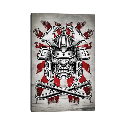 Samurai Mask 1 Piece Wrapped Canvas Painting
