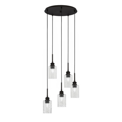 Luminaire suspendu grappe 5 lumières avec verre 4 po Edge