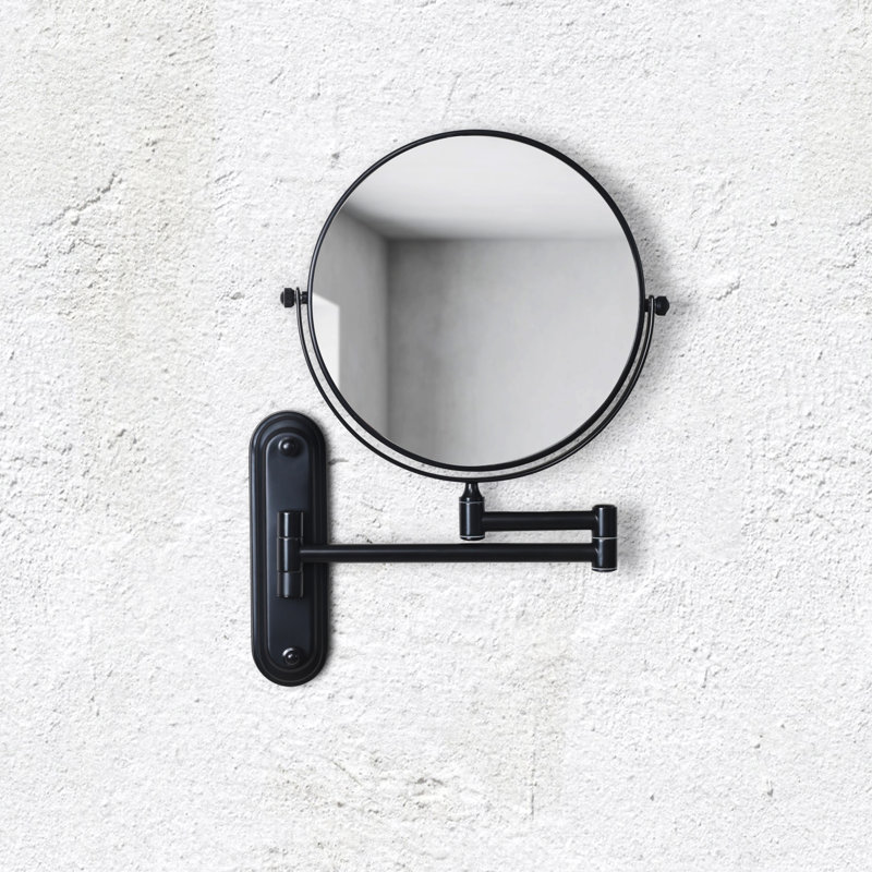Afraz Taylor Reversible 5X Magnifying Wall Mirror - Chrome, Black
