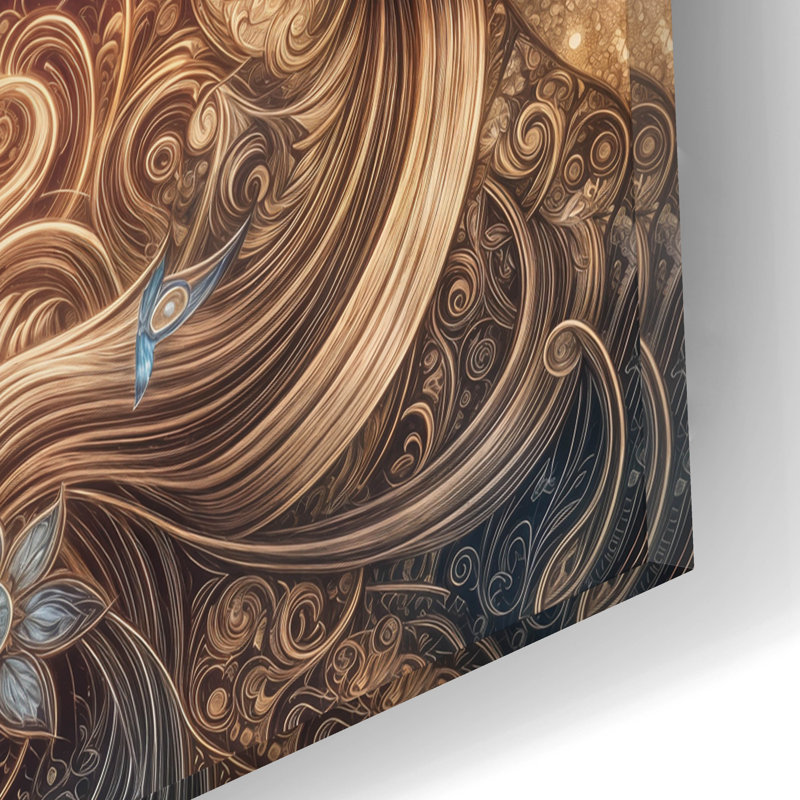Art mural en verre épique «Peacefull Moon» par Rey Klimt, 12 po x 12 po