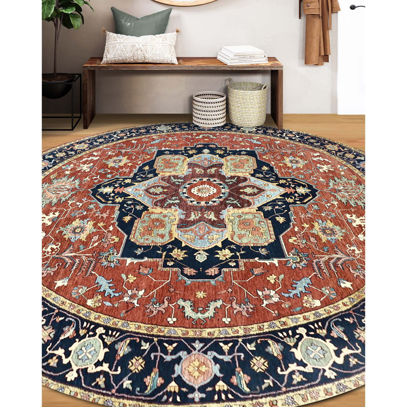 Tapis en laine noué à la main, Rond 10 pi