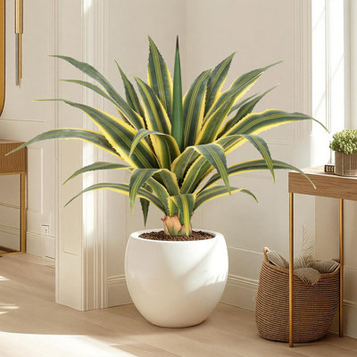 30in  Artificial Agave Plant, Agave Plant Artificial, UV Protected Fake Agave Plant, Faux Agave Plant Outdoor for Home Outdoor Decor