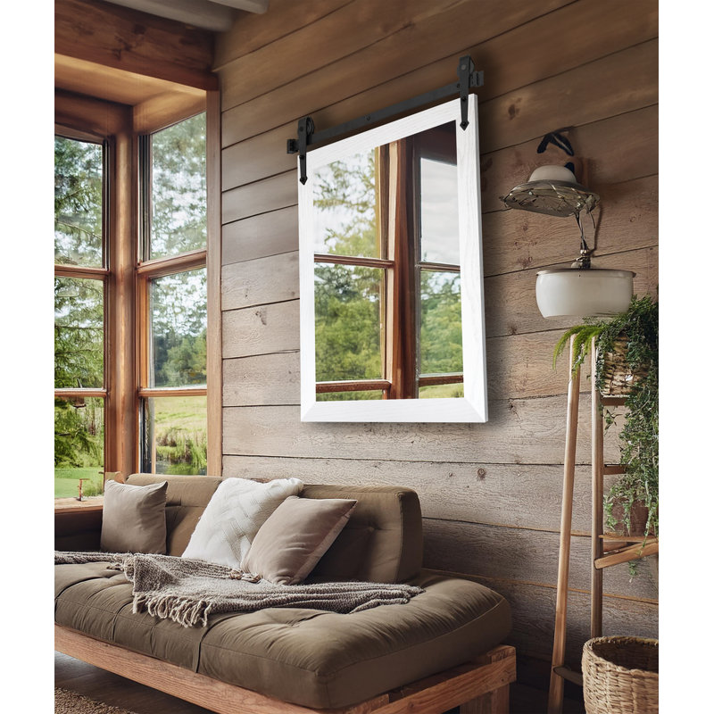 Miroir Rayne Miroirs Ozark, 40 po x 33 po, Blanc / Blanc