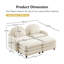 Canapé modulaire 2 places en tissu avec repose-pieds, dossier incurvé et coussins lombaires Teddy-668017211